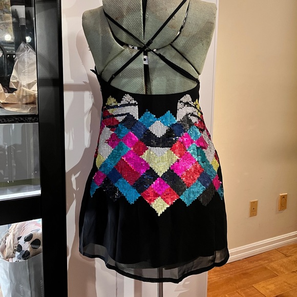 NASTY GAL XXS sequin color pop party dress - Picture 2 of 5